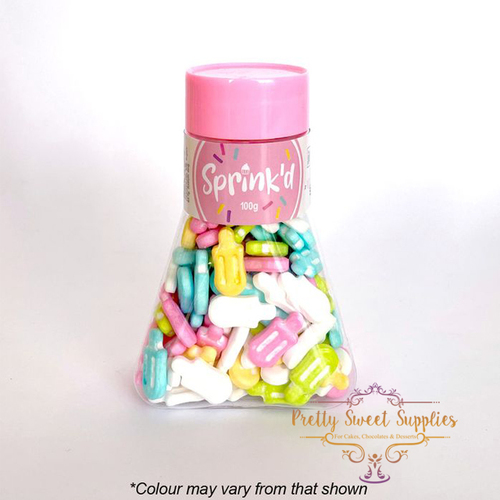 POPSICLE MIX COLOUR Sprinkles 19mm - 100G