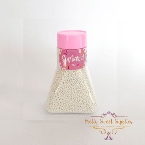 SUGAR BALLS PEARL WHITE Sprinkles 2mm - 110g