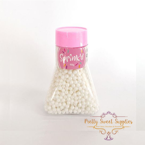 SUGAR BALLS PEARL WHITE Sprinkles 4mm - 110g