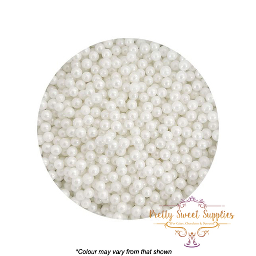 SUGAR BALLS PEARL WHITE Sprinkles 4mm - 1Kg