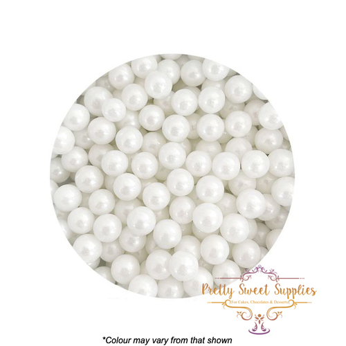 SUGAR BALLS PEARL WHITE Sprinkles 8mm - 1kg