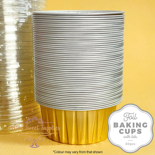 ROUND Baking Cup with Lid GOLD (50pack)