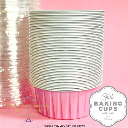 ROUND Baking Cup with Lid LIGHT PINK (50pack)