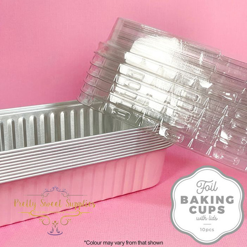 RECTANGLE Baking Cup with Lid LIGHT PINK (10pack)