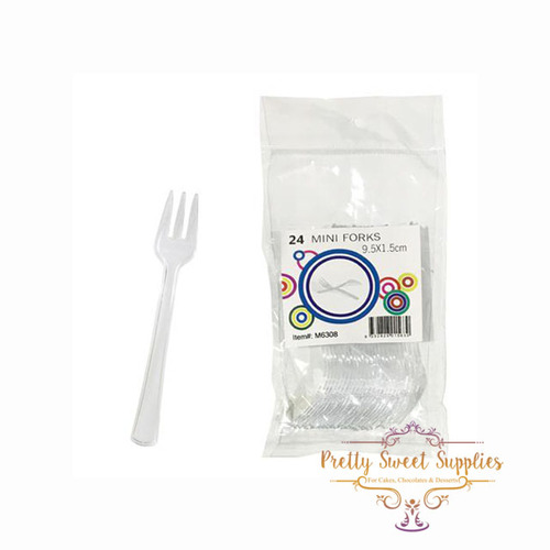 MINI FORKS Clear 9.5cm (Pack of 24)