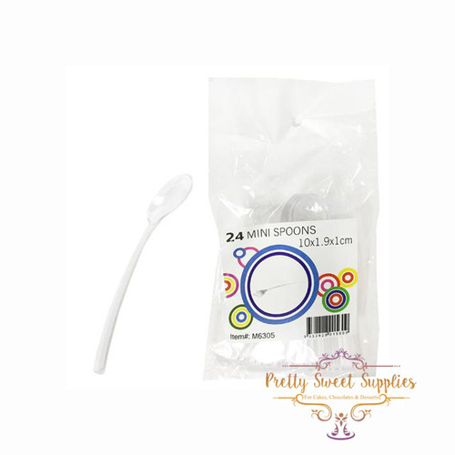MINI SPOONS Clear 10cm (Pack of 24)