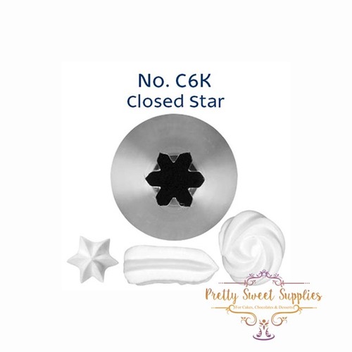 No. C6K Closed Star Medium S/S Piping Tip