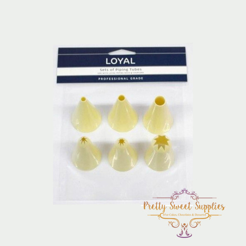 PASTRY ASSORTED ROUND + STAR TUBE Piping Tip Set - 6pc