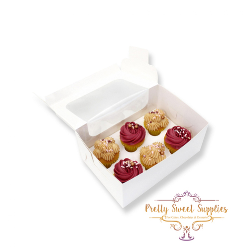 MINI CUPCAKE BOX with Clear Window - 6 Hole