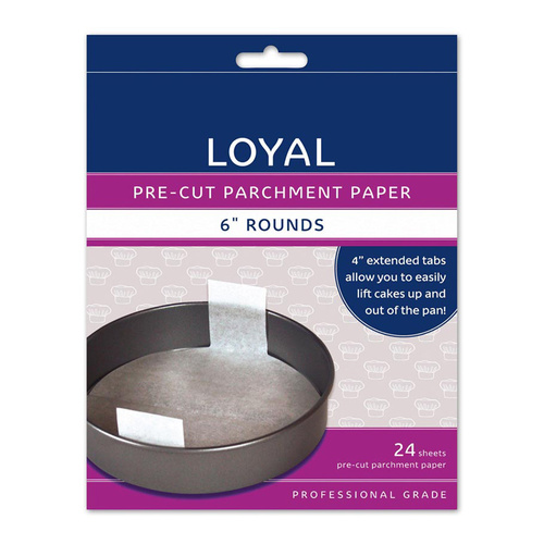 Pre-cut Baking Paper with Tabs ROUND 6" (150mm) - 24pc