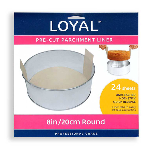 Pre-cut Baking Paper with Tabs ROUND 8" (200mm) - 24pc