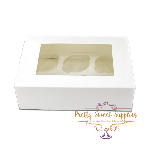 Cupcake Box with Clear Window - 6 Hole