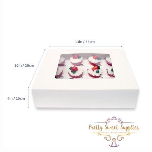Cupcake Box with Clear Window - 12 Hole