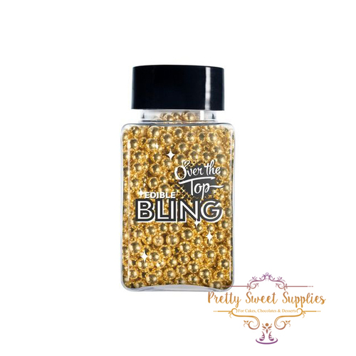 GOLD PEARLS (4mm) Edible Bling - Over The Top 80g 