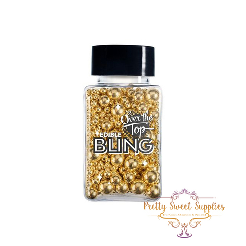 GOLD BALLS (2mm to 8mm) Edible Bling - Over The Top 75g
