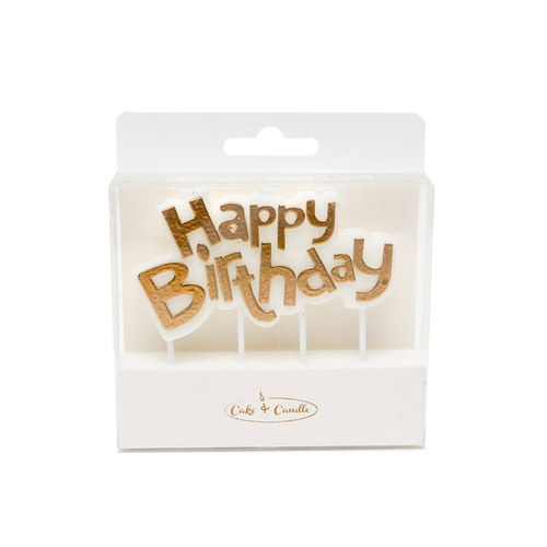 HAPPY BIRTHDAY - Gold Plaque Candle