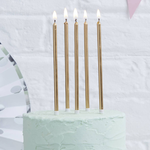 Tall Slim Candles - GOLD (pack of 12)