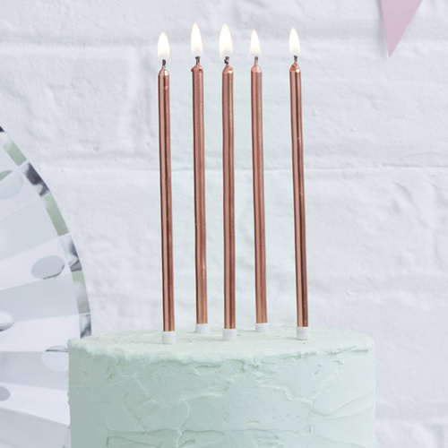 Tall Slim Candles - ROSE GOLD (pack of 12)