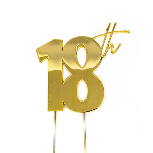 18th - GOLD Plated Cake Topper