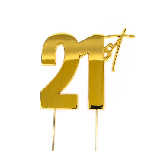 21st - GOLD Plated Cake Topper