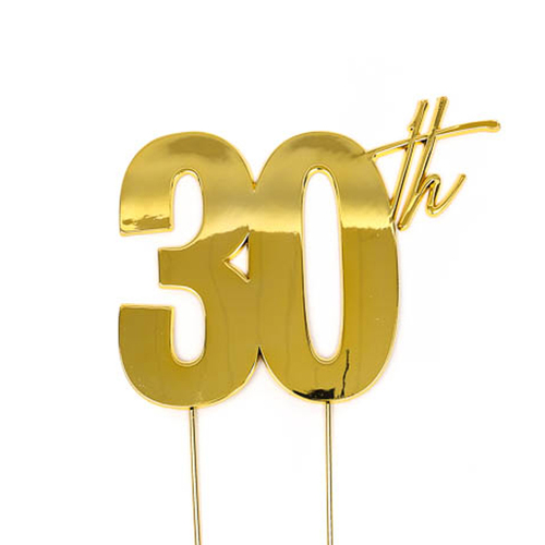 30th - GOLD Plated Cake Topper