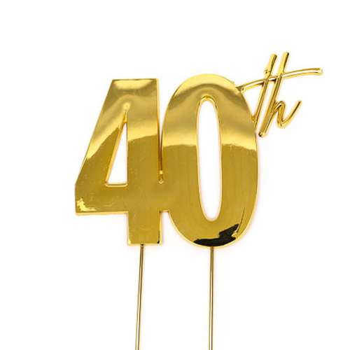 40th - GOLD Plated Cake Topper