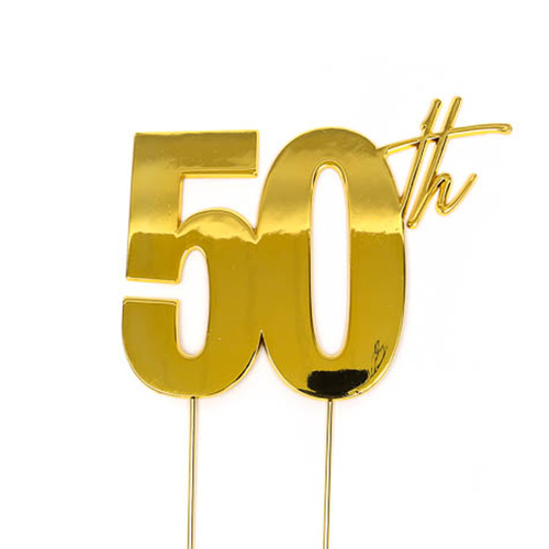 50th - GOLD Plated Cake Topper