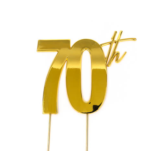 70th - GOLD Plated Cake Topper