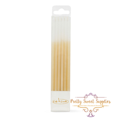 GOLD OMBRE Cake Candles (Pack of 12)