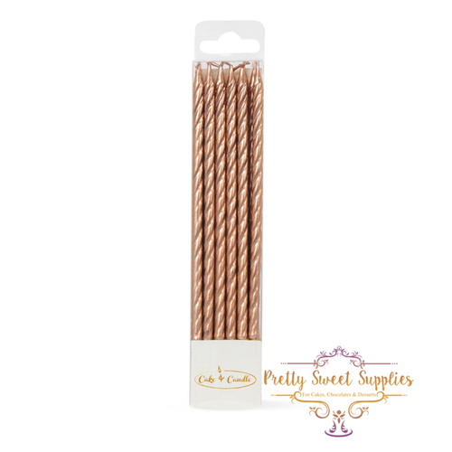 GOLD SPIRAL Cake Candles (Pack of 12)