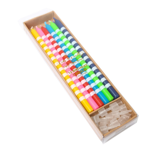 STRIPED BRIGHT Candles (pack of 12)