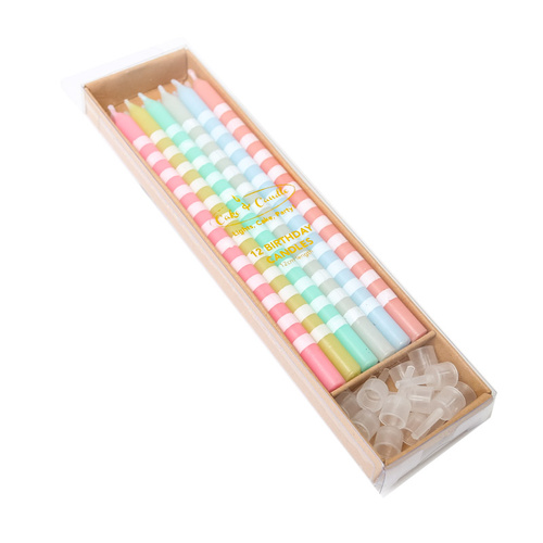 STRIPED PASTEL Candles (pack of 12)