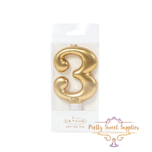 GOLD Candle - Number 3