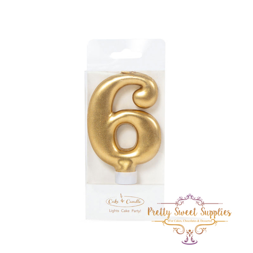 GOLD Candle - Number 6
