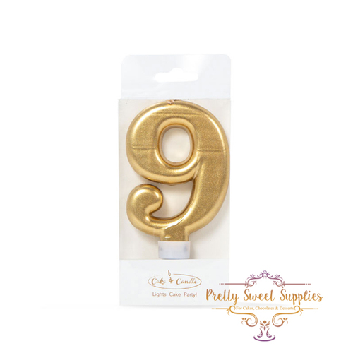GOLD Candle - Number 9