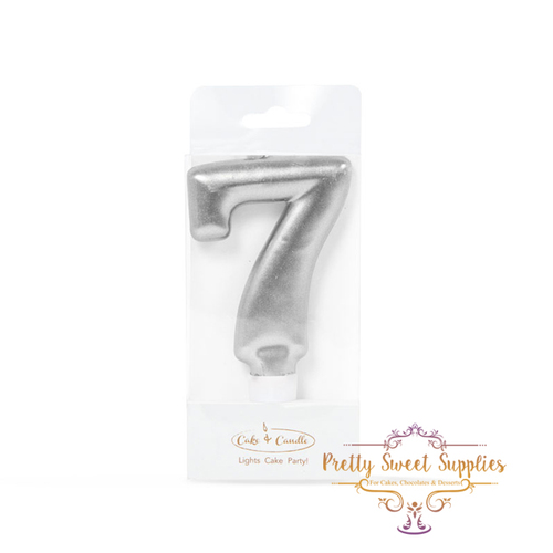 SILVER Candle - Number 7