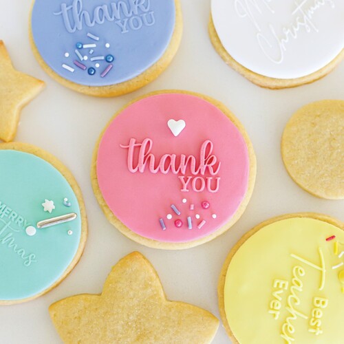 THANK YOU 3D Cookie Embosser Stamp - 8cm Diameter