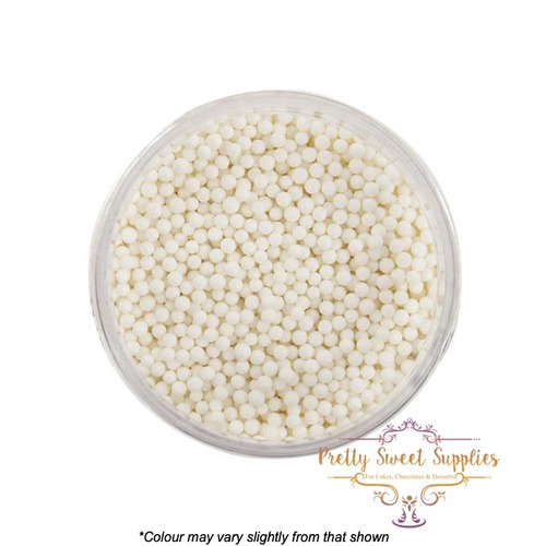 MATTE WHITE Cachous Pearl Beads 2mm - 65g