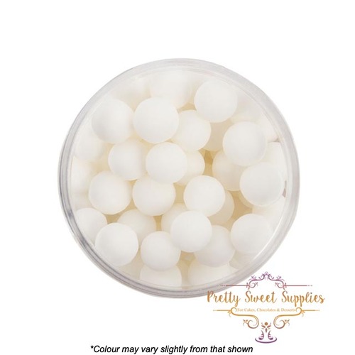 MATTE WHITE Cachous Pearl Beads 8mm - 65g