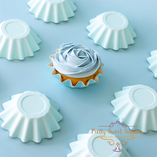 PASTEL BLUE BLOOM Baking Cups (24 Pack)