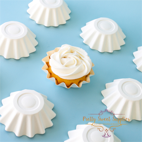 WHITE BLOOM Baking Cups (24 Pack)
