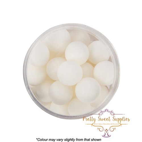 MATTE WHITE Cachous Pearl Beads 10mm - 65g