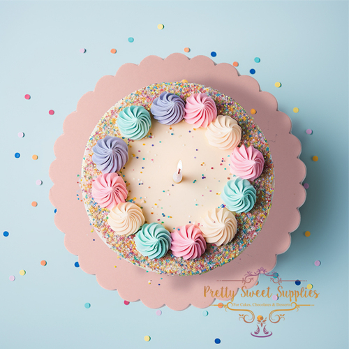 Scalloped Cake Board 10" - PASTEL PINK