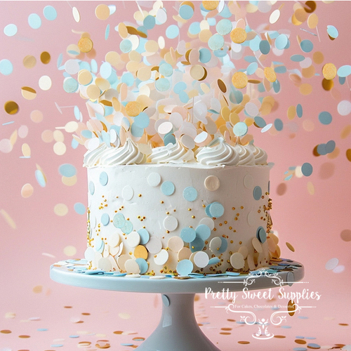 BLUE, WHITE & GOLD Wafer Sprinkles - 9g