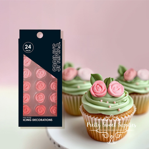 MINI ROSES Icing Decorations (24 pieces)
