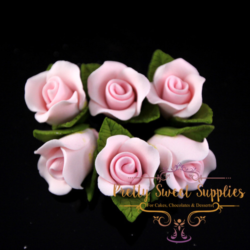 CUPCAKE ROSE Pink Large Sugar Flowers (6 pack)