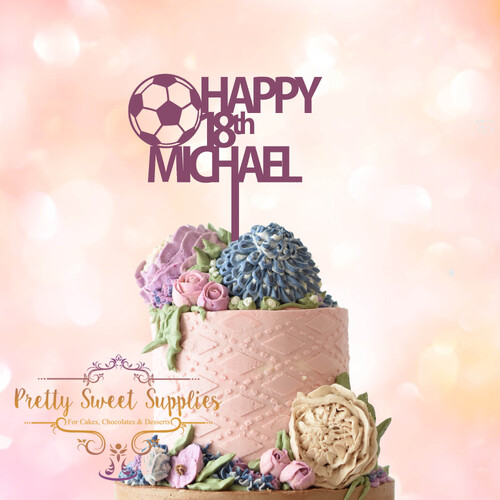 SOCCER SPORTS BIRTHDAY Custom Cake Topper - Style 3